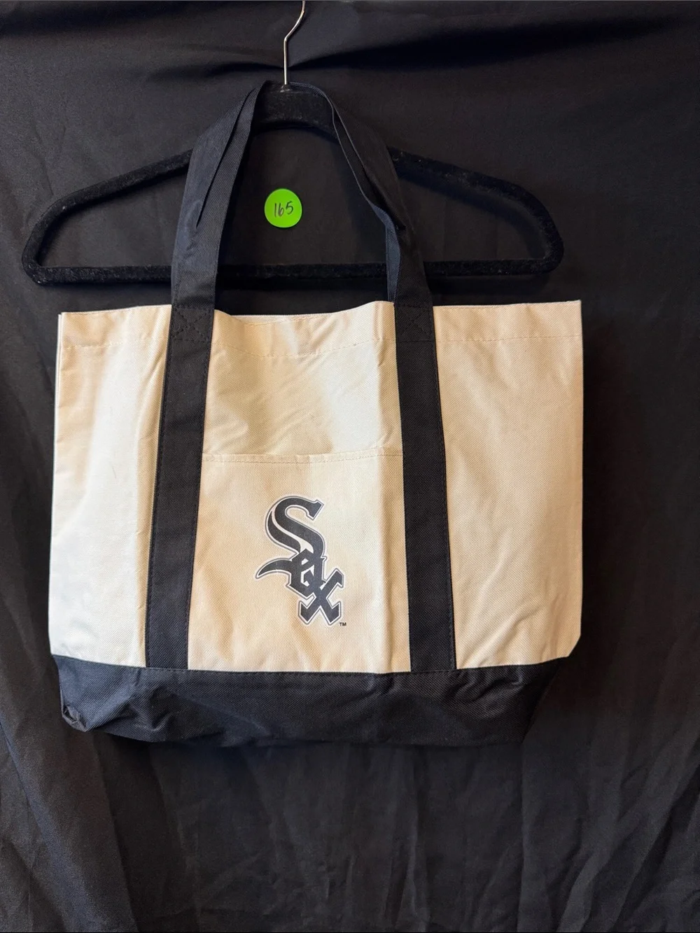 Chicago White Sox Canvas Tote Bag in Cream and Black